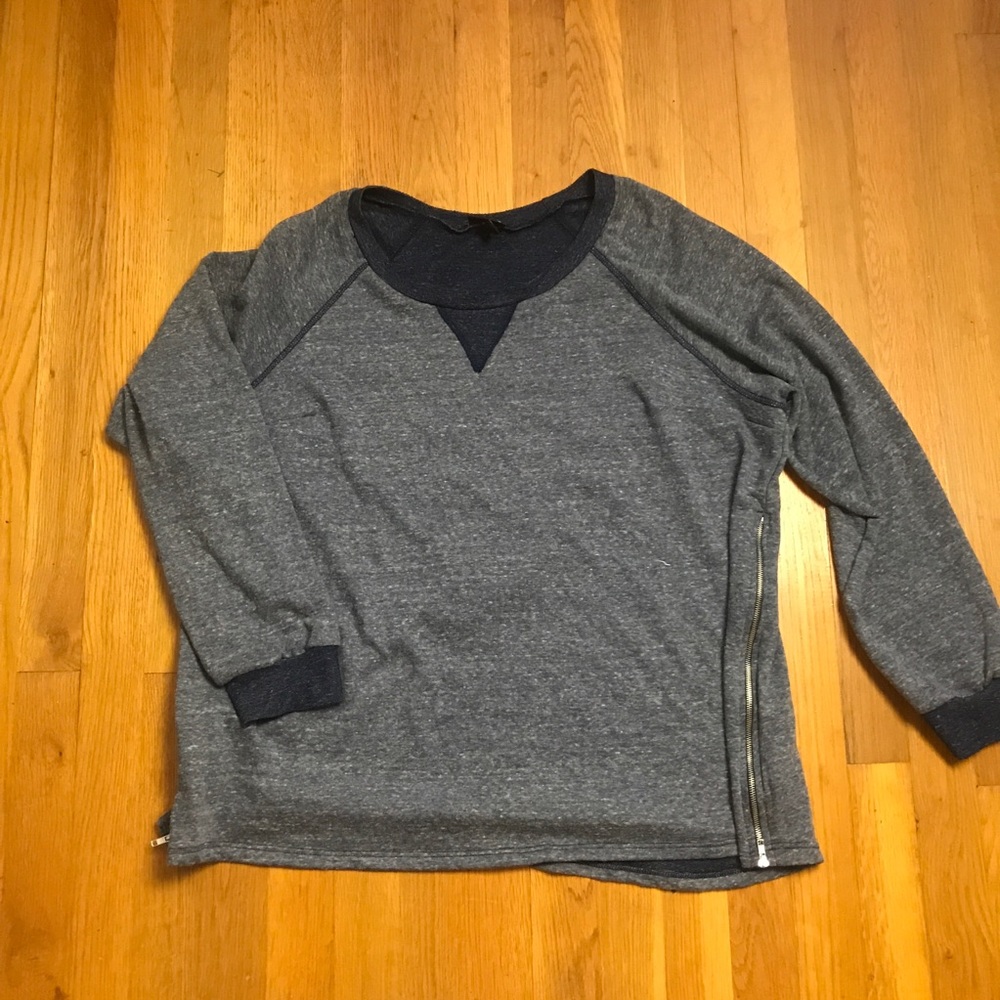 Torrid Zipper Heather Blue Long Sleeve Top 1X